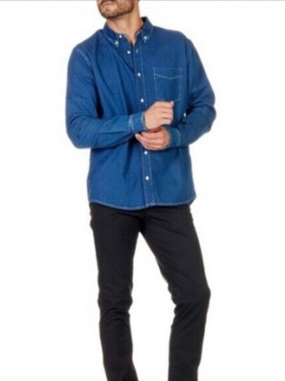 Sandro Denim Button Down Shirt Small